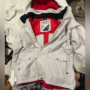 Oakley winter jacket white with red size small